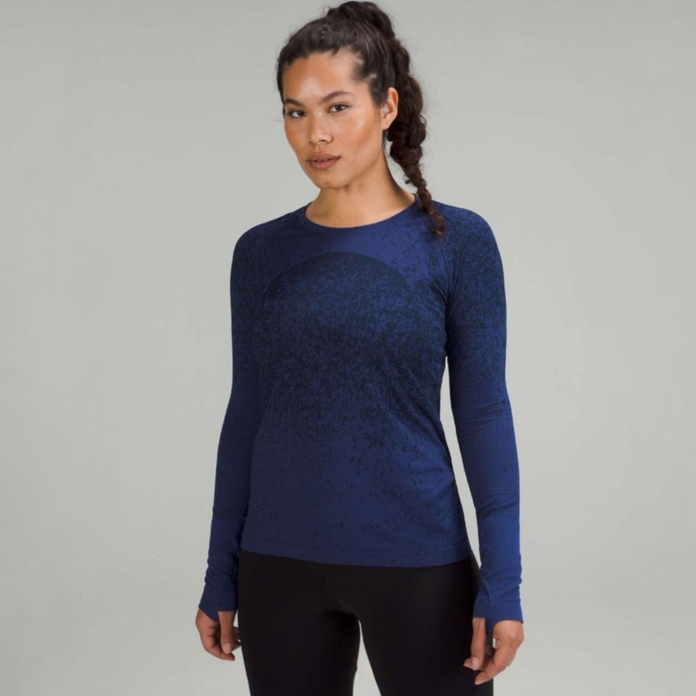 Lululemon Swiftly Tech Long Sleeve Shirt 2.0 Gradient Block Psychic True Navy 2